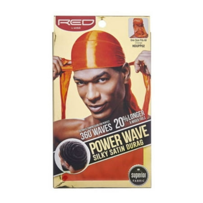 Red by Kiss Power Wave Silky Satin Durag – Orange - Elevate Styles
