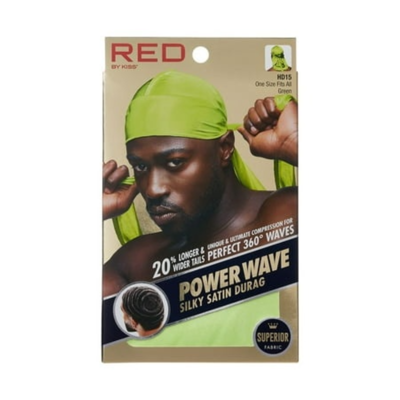 Red by Kiss Power Wave Silky Satin Durag – Green HD16 - Elevate Styles