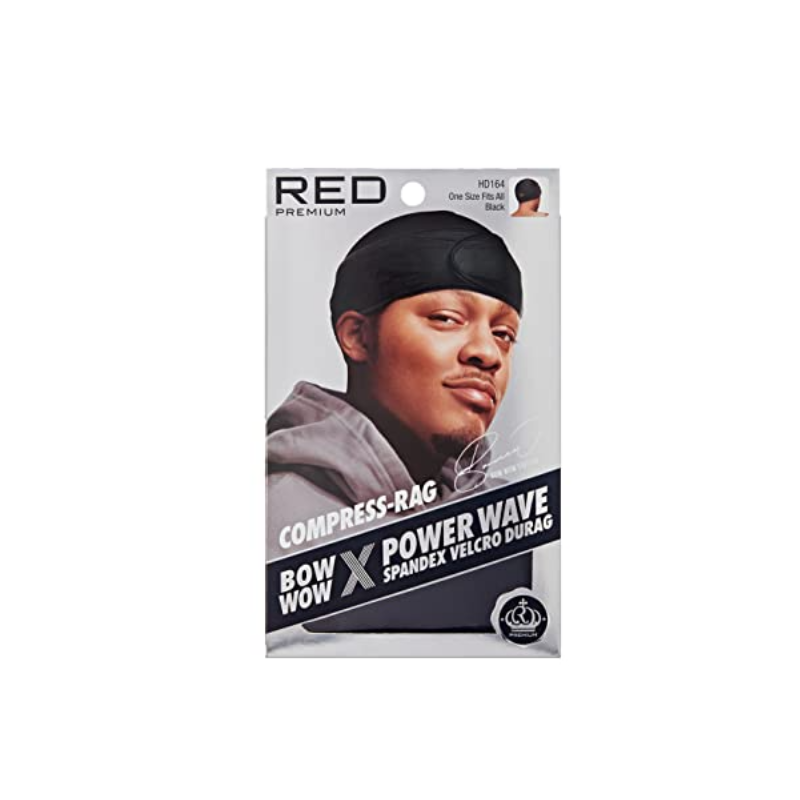 Red Premium Velvet Velcro Durag HD164 – Black - Elevate Styles