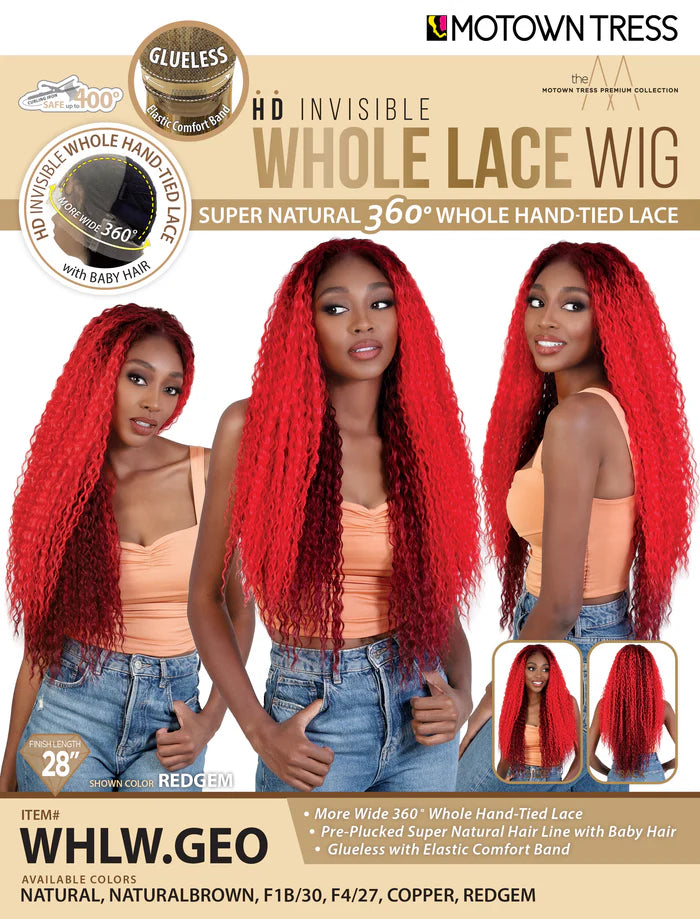 Motown Tress Whole Lace Wig Front Wig WHLW.GEO 28" - Elevate Styles