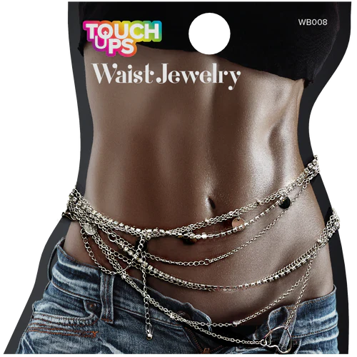 Touch Ups Waist Jewelry – Silver Hearts Chain Set (WB008) - Elevate Styles