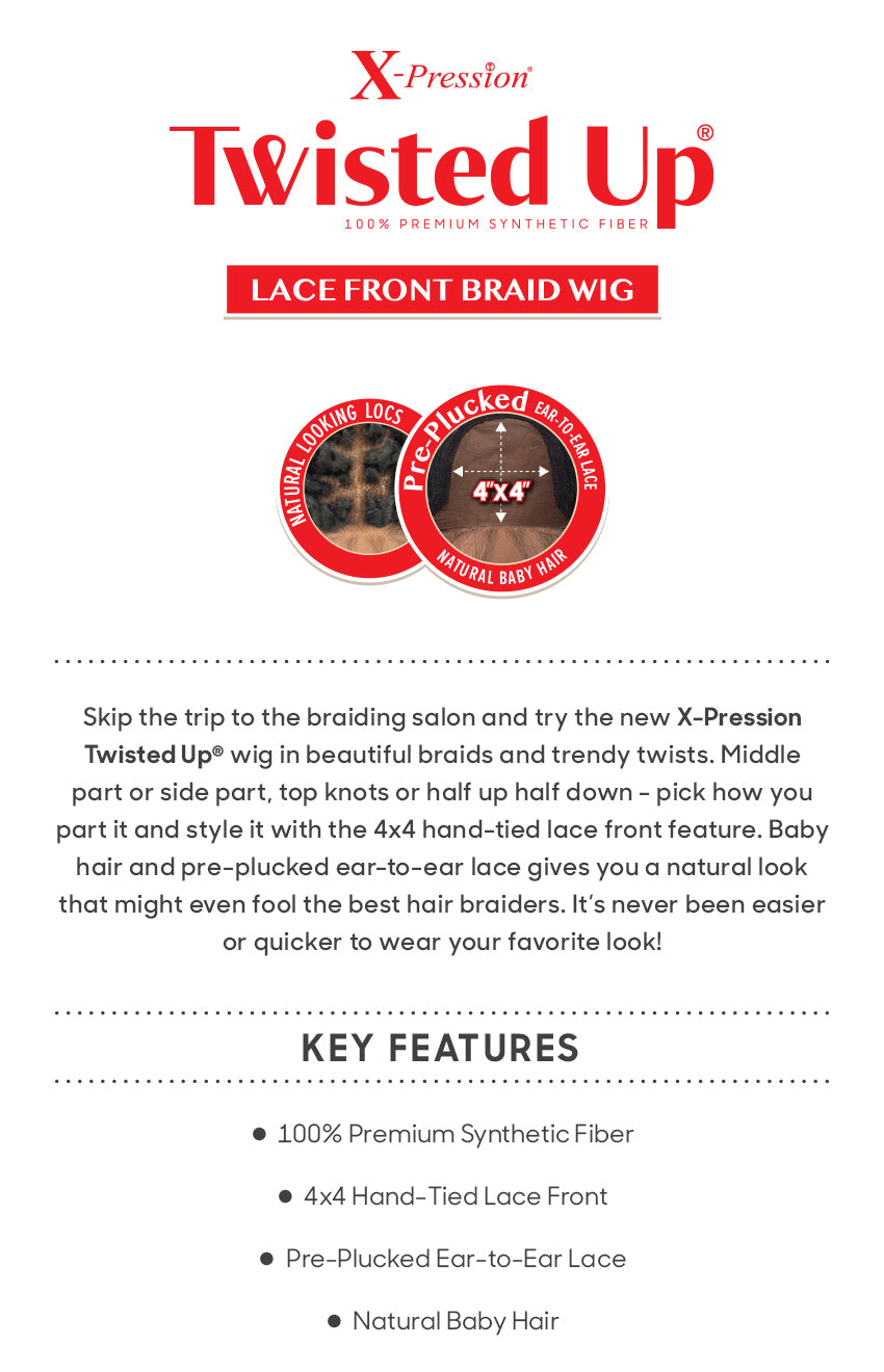 Outre 4x4 Swiss Braid Lace Front Wig Boho Passion Waterwave 22" - Elevate Styles