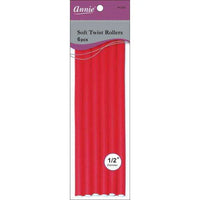 Thumbnail for Annie Soft Twist Rollers 1/2in, 6 Count XL Heatless Hair Curlers, Red - Elevate Styles