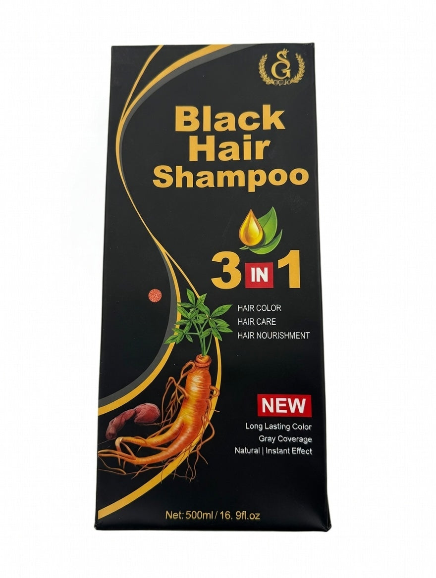GG10 Black Hair Shampoo 3 In 1 Gray Coverage 500 ml - Elevate Styles