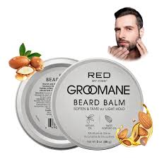 Red by Kiss Groomane Beard Balm Argan & Almond Oil Light Hold 3 Oz - Elevate Styles