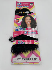 Thumbnail for Janet Collection Synthetic Hair Insta Weave 2 Braid Wand Curl 18