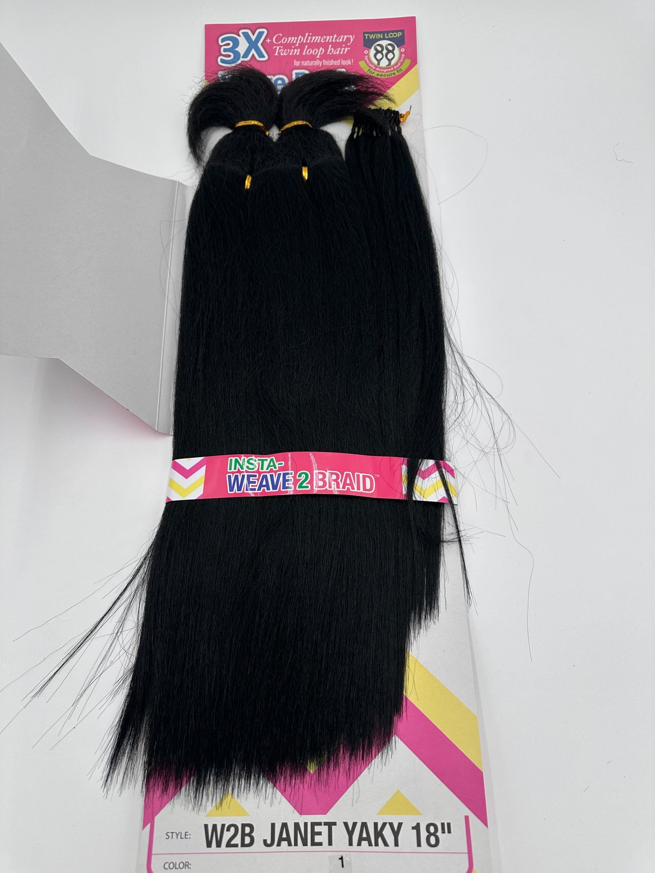 Janet Collection Synthetic Hair Insta Weave 2 Braid Yaky 18" - Elevate Styles