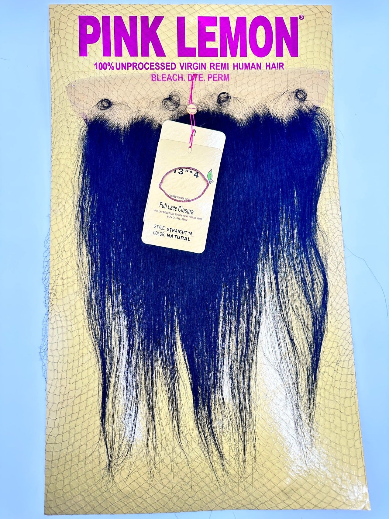 Pink Lemon Straight 13"x4" Full Lace Closure 16" – Natural - Elevate Styles