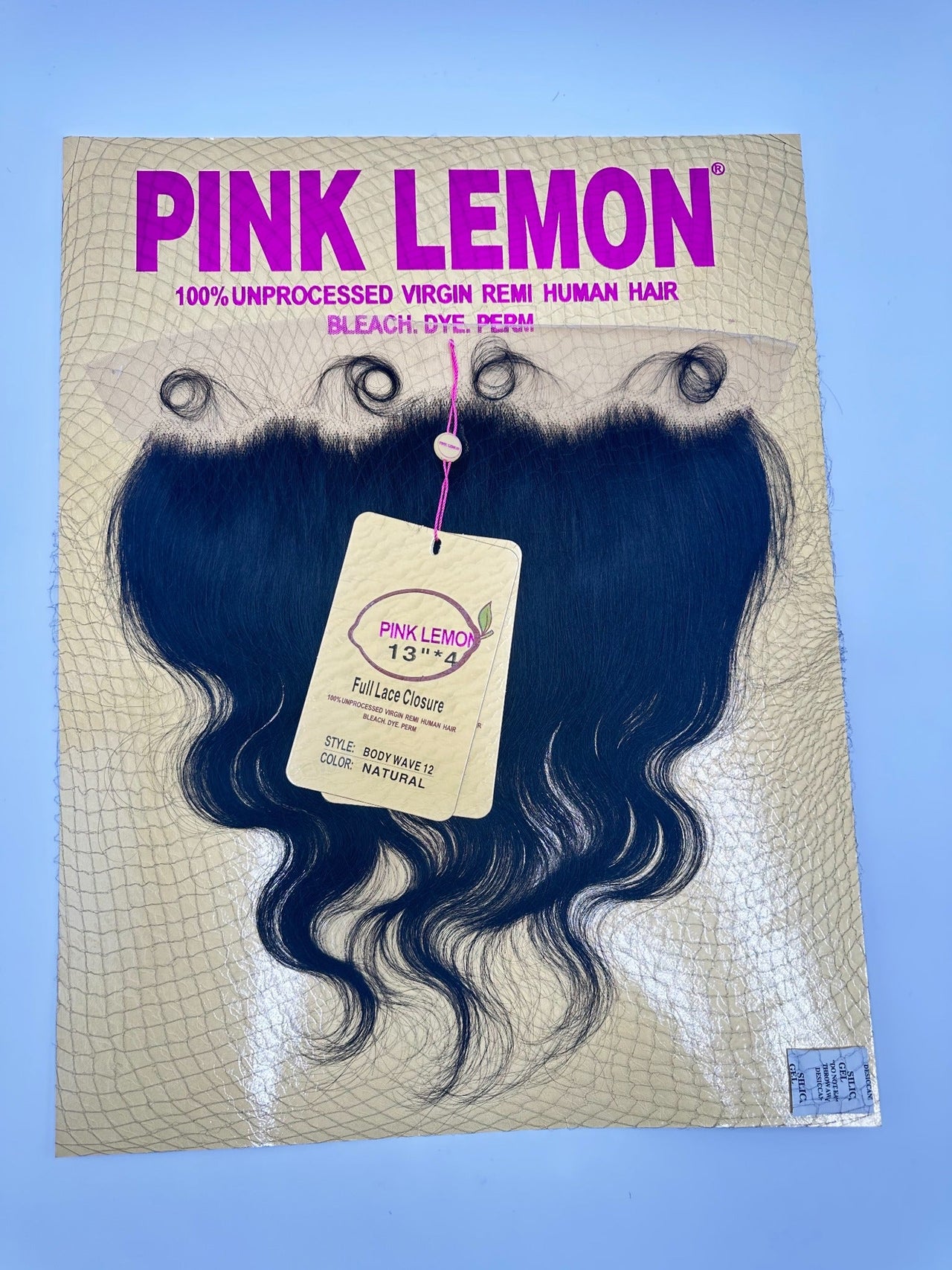 Pink Lemon Body Wave 13"x4" Full Lace Closure 12" - Elevate Styles