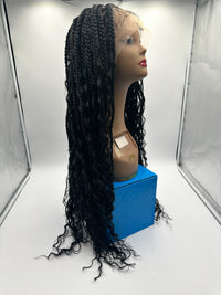 Thumbnail for Kara Syn Queen Braid Nigeria Boho Knotless 13x4 Lace Front Wig 30 Inch - Elevate Styles