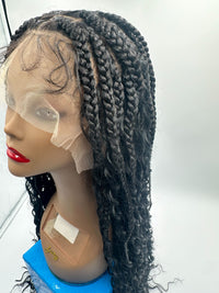 Thumbnail for Kara Syn Queen Braid Nigeria Boho Knotless 13x4 Lace Front Wig 30 Inch - Elevate Styles