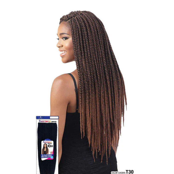 Freetress Braid 3X Individual Box Braid 22" – 3 Bundle Pack - Elevate Styles