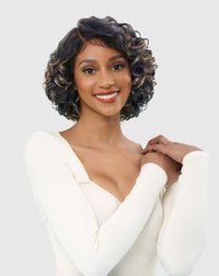 Thumbnail for Vanessa TDJH Fate 100% Brazilian Human Hair HD Lace Front Wig – Hand-Tied Transparent Deep J-Part Voluminous Curly Bob