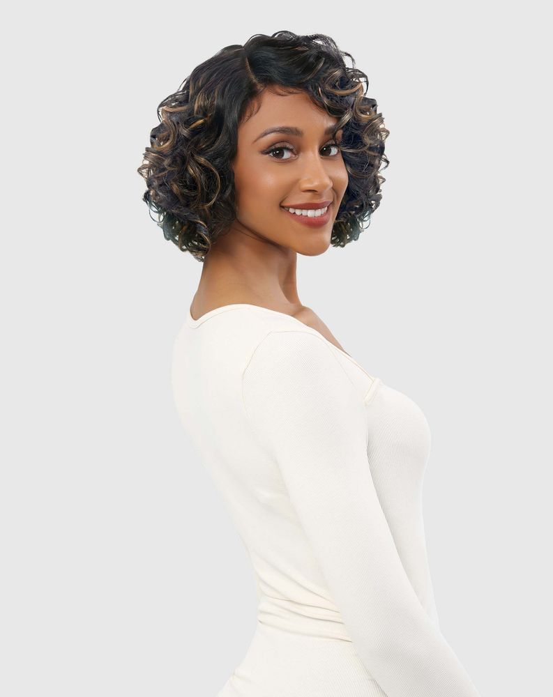 Vanessa TDJH Fate 100% Brazilian Human Hair HD Lace Front Wig – Hand-Tied Transparent Deep J-Part Voluminous Curly Bob