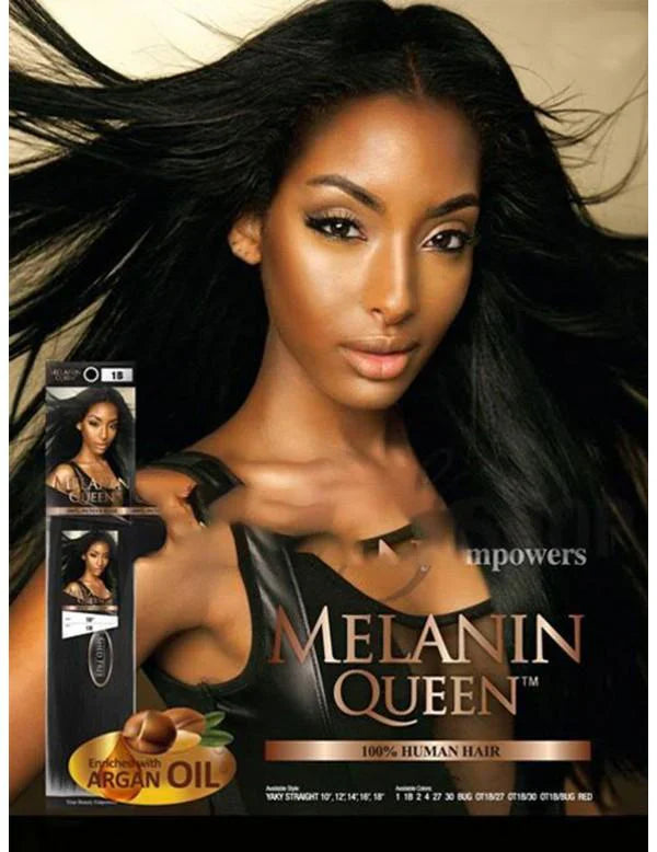 Melanin Queen 100% Human Hair Weave – Straight 12" (OT1BBUG) - Elevate Styles