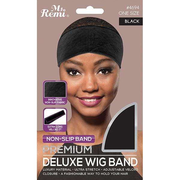 Ms. Remi Premium Deluxe Wig Band – Non-Slip Adjustable Velcro (Black) 4694 - Elevate Styles
