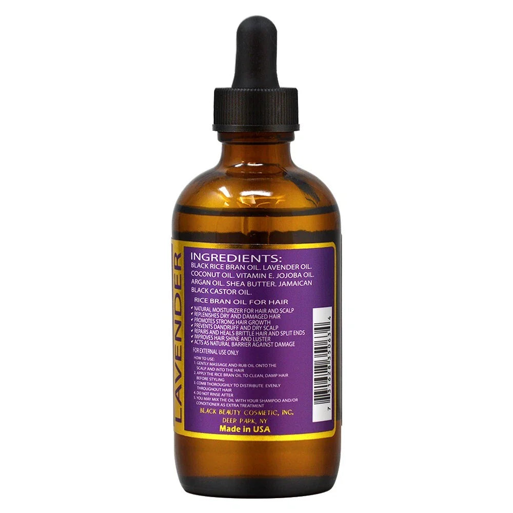 Jamaican Wild Black Rice Bran Oil Lavender Super Power Hair Growth Oil 4oz - Elevate Styles