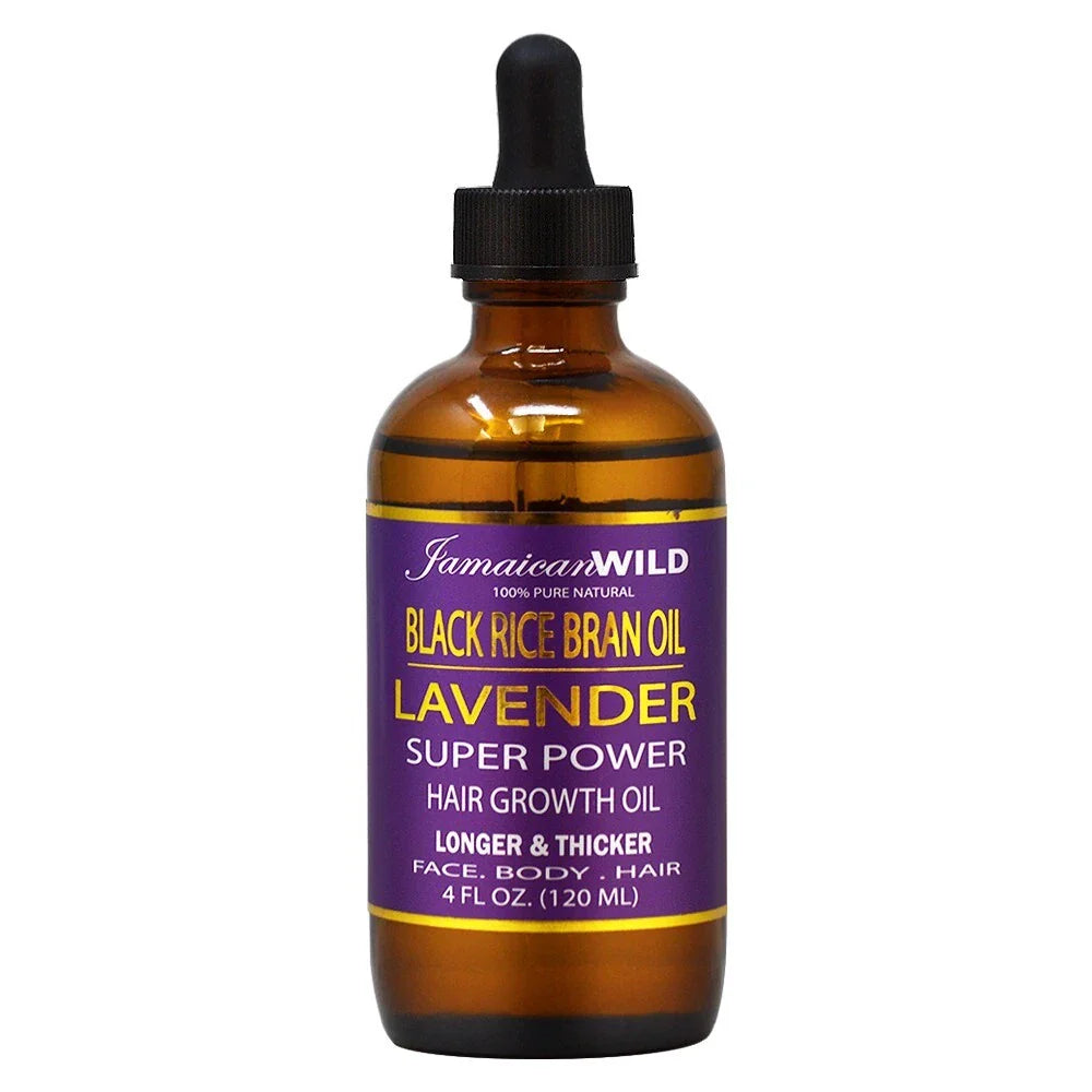 Jamaican Wild Black Rice Bran Oil Lavender Super Power Hair Growth Oil 4oz - Elevate Styles