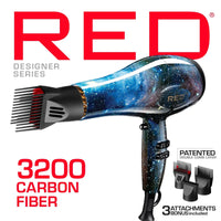 Thumbnail for RED Designer Series 3200 Carbon Fiber Hair Dryer with Attachments BD30 - Elevate Styles