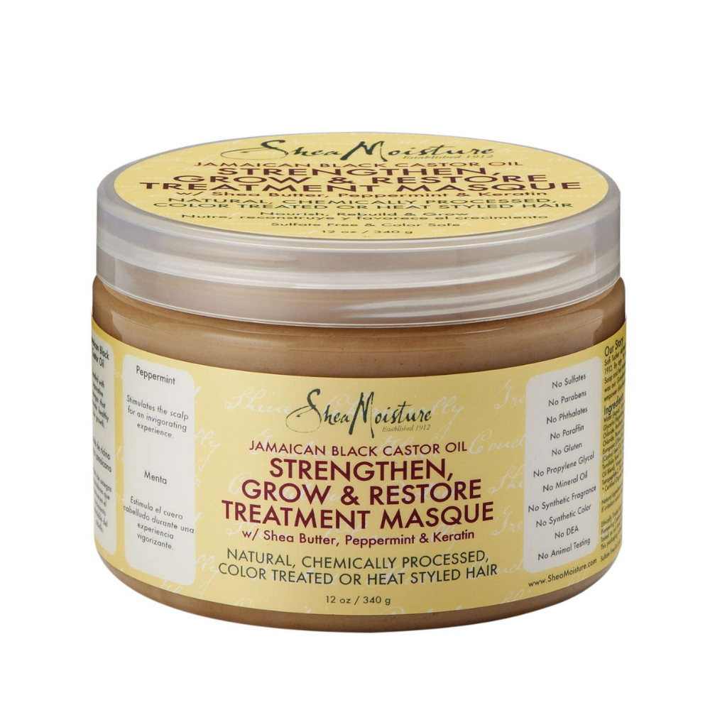 SheaMoisture Jamaican Black Castor Oil Strengthen, Grow & Restore Treatment Masque – 12 oz - Elevate Styles