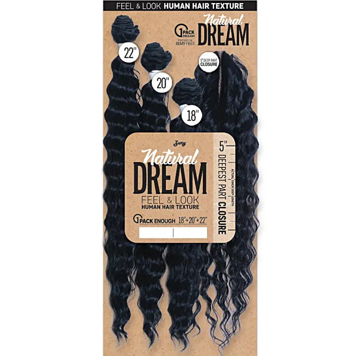 Zury Sis Natural Dream Multi Deep Wave 18 20 22 with 5 Inch Deep Closure - Elevate Styles