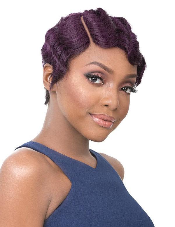 Its A Wig 100% Human Hair Finger Wave Bob Pixie Wig Nuna - Elevate Styles