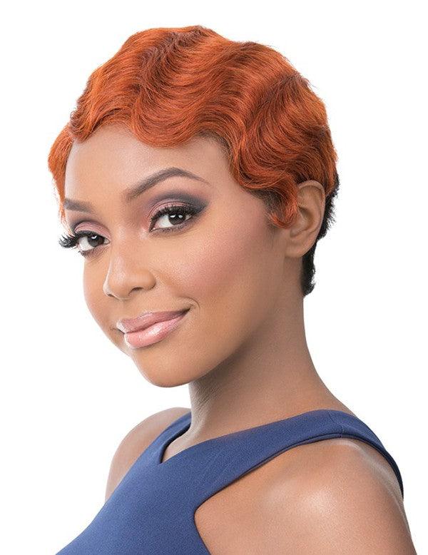Its A Wig 100% Human Hair Finger Wave Bob Pixie Wig Nuna - Elevate Styles