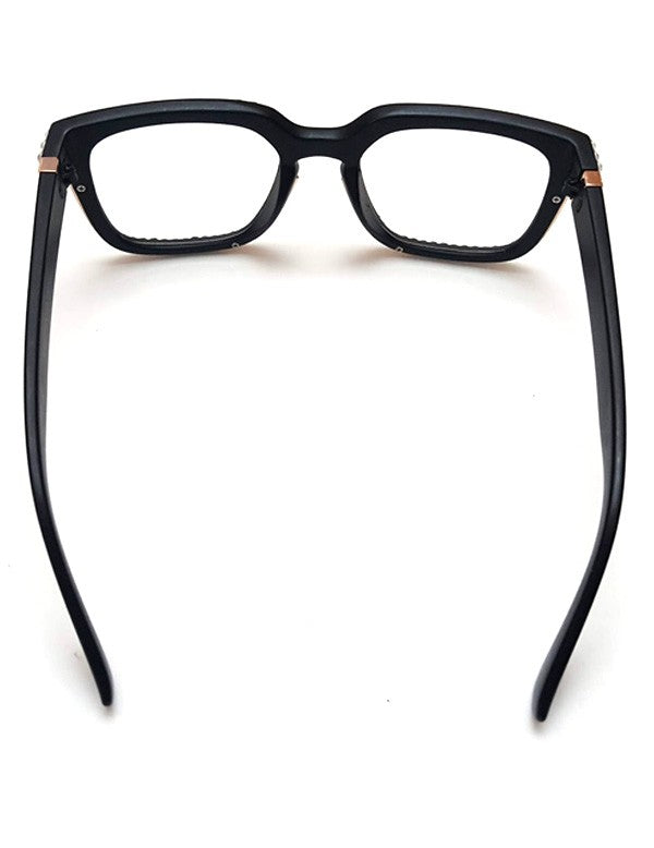 NYStyle Hand Placed Clear Rhinestones Black Frame Glasses - Elevate Styles