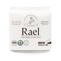 Thumbnail for Rael Certified Organic Cotton Menstural Regular Pads Ultra Thin With Wings - 2Pack-28 total - Unscented - Elevate Styles