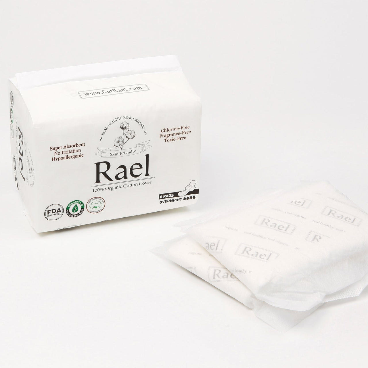 Rael Organic Cotton Menstrual Overnight with Wings - 2Pack-16total - Elevate Styles