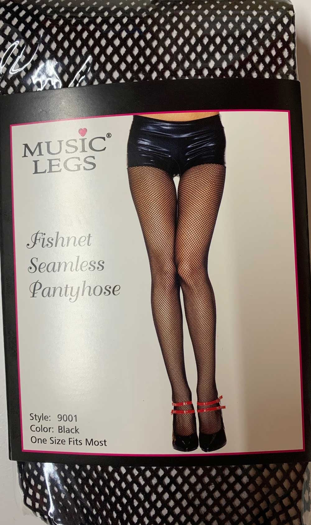 Music Legs™ Seamless Fishnet Pantyhose 9001 Black - Elevate Styles