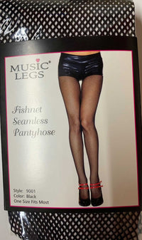 Thumbnail for Music Legs™ Seamless Fishnet Pantyhose 9001 Black - Elevate Styles