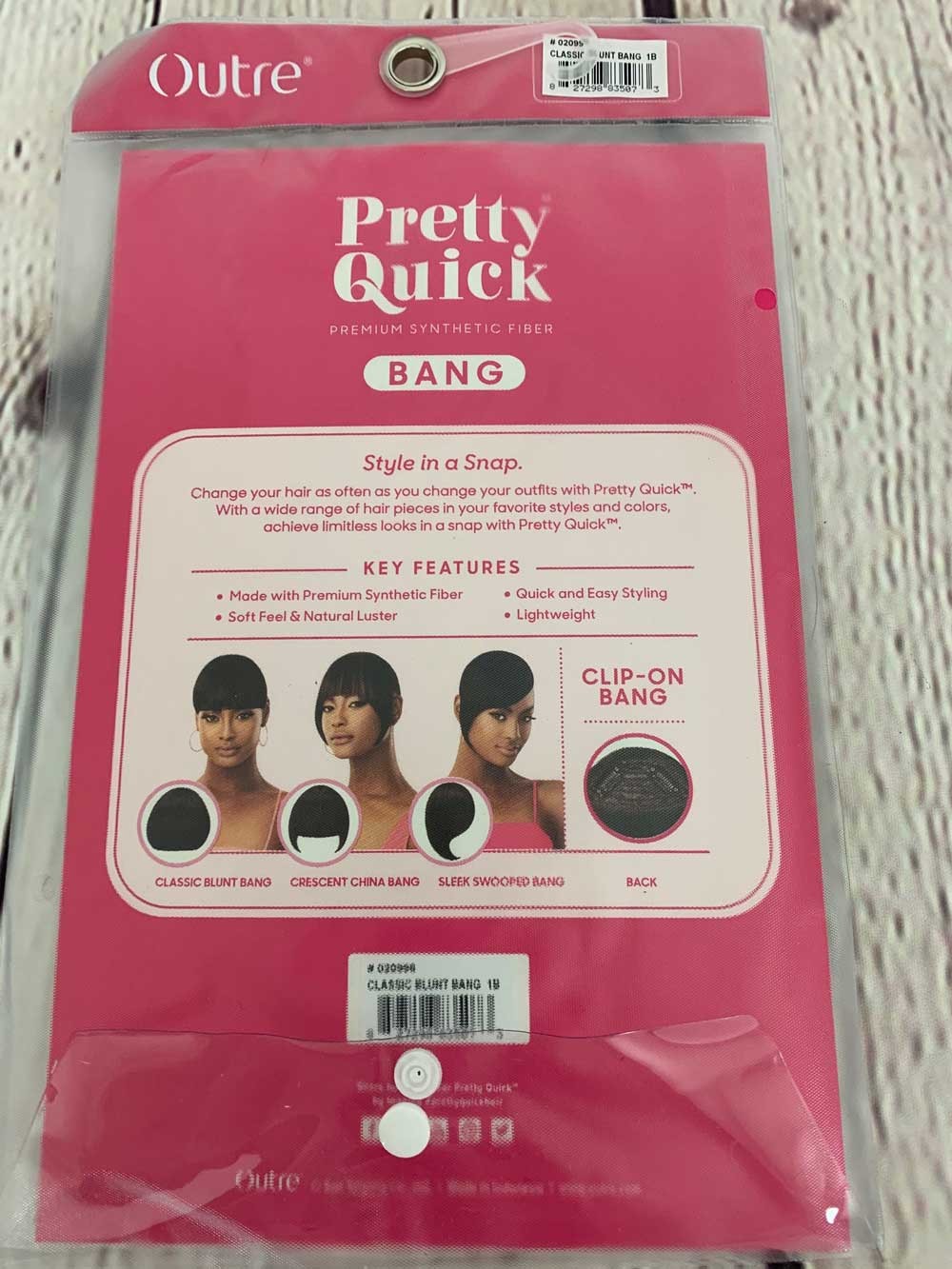 Outre Pretty Quick Bang Clip-On Classic Blunt Bang - Elevate Styles