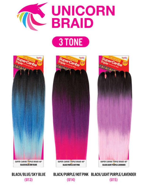 Janet Collection Super Caribe Unicorn Braid Pre-Stretched 3X Braiding Hair 48" - Elevate Styles