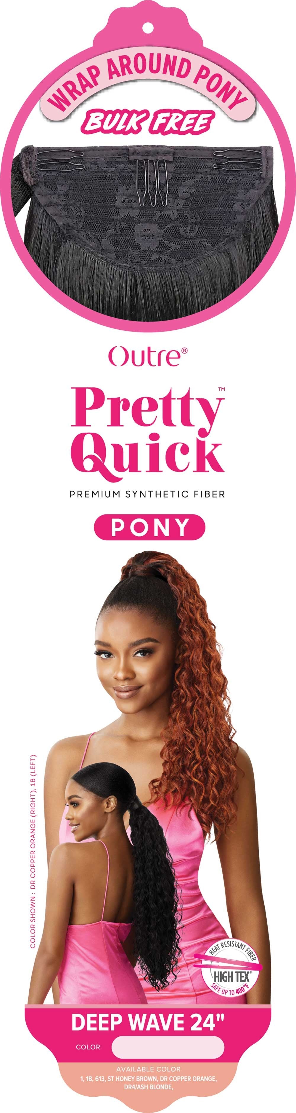 Outre Premium Synthetic Pretty Quick Wrap Around Ponytail Deep Wave 24" - Elevate Styles