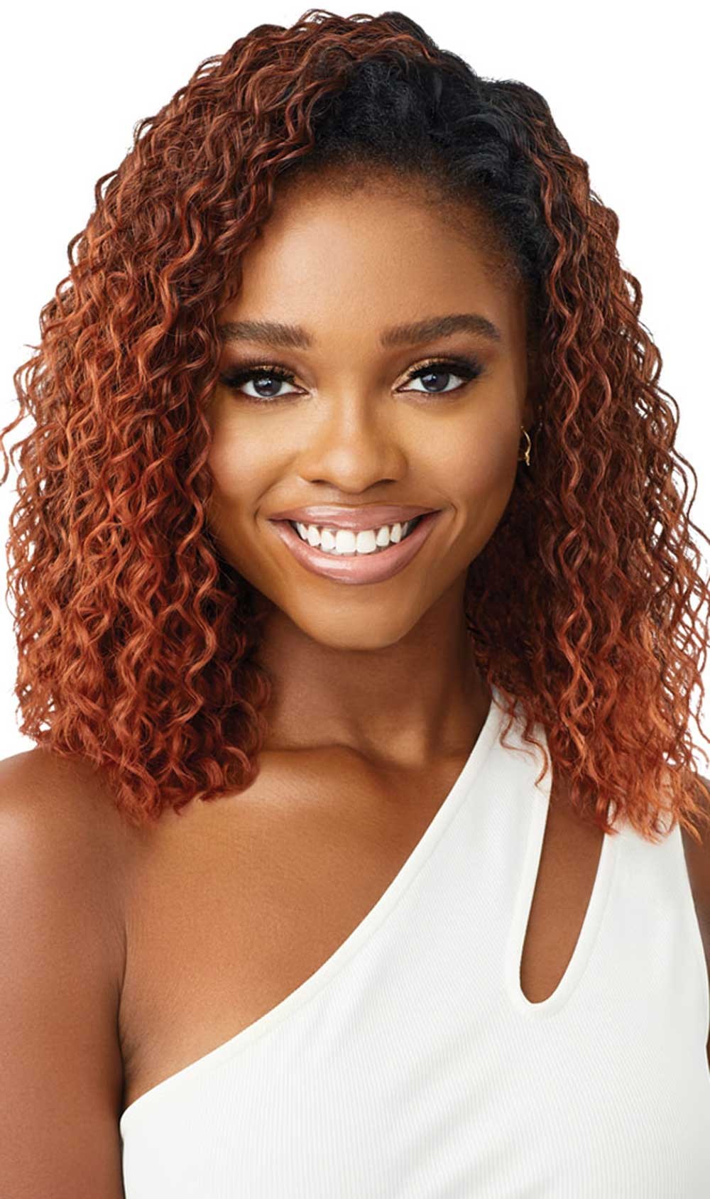 Outre Quick Weave Lays Flat Wet N Wavy Half Wig Deep Curl 14" - Elevate Styles