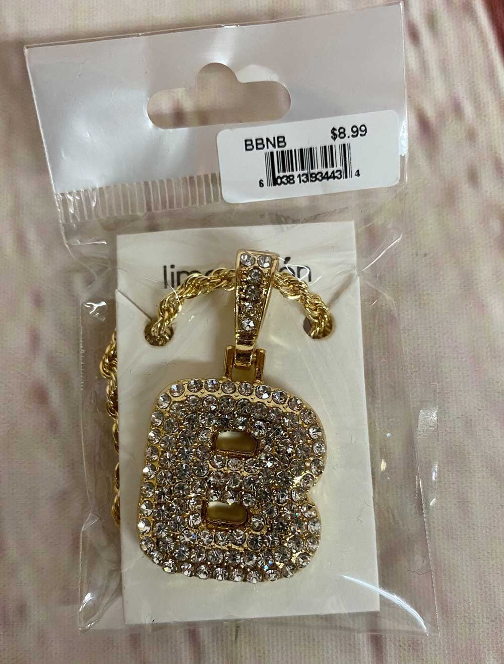 Lima Limon Initial Necklace Chunky Gold Rhinestone Necklace - Elevate Styles