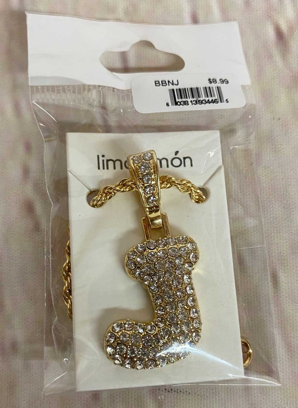 Lima Limon Initial Necklace Chunky Gold Rhinestone Necklace - Elevate Styles