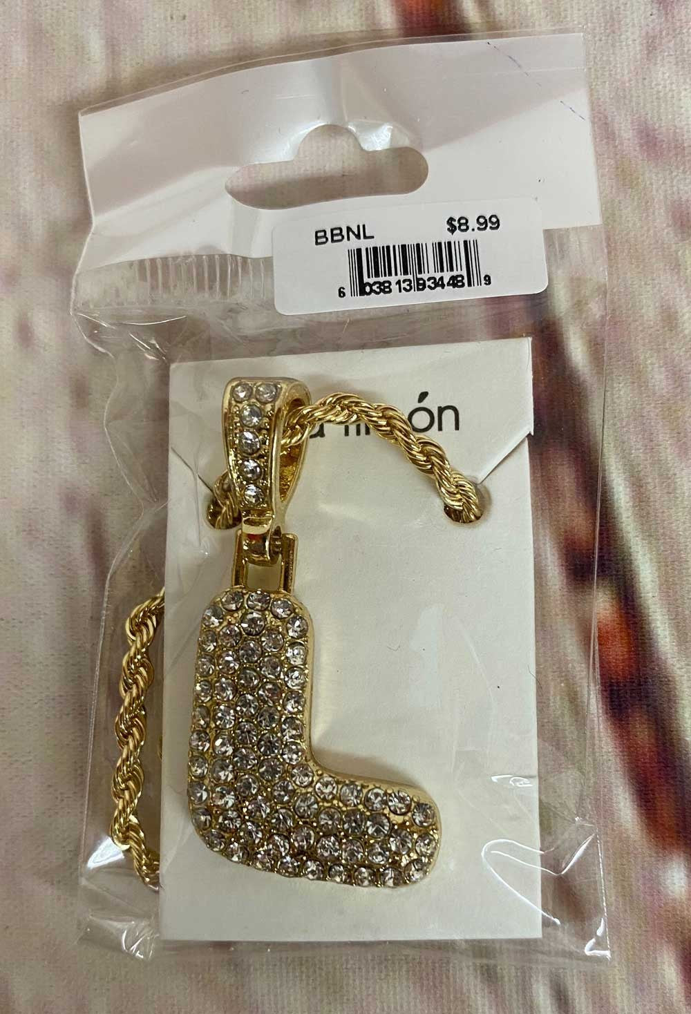 Lima Limon Initial Necklace Chunky Gold Rhinestone Necklace - Elevate Styles