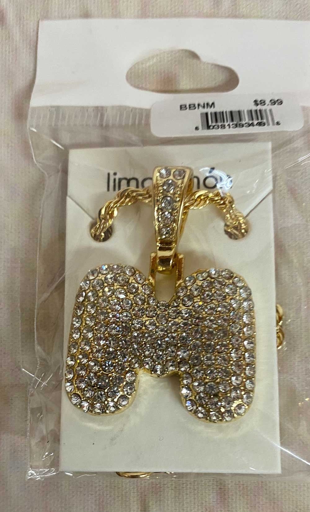 Lima Limon Initial Necklace Chunky Gold Rhinestone Necklace - Elevate Styles