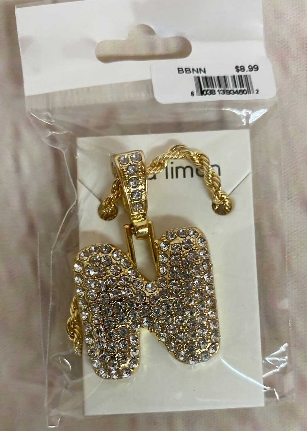 Lima Limon Initial Necklace Chunky Gold Rhinestone Necklace - Elevate Styles