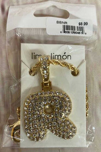 Thumbnail for Lima Limon Initial Necklace Chunky Gold Rhinestone Necklace - Elevate Styles