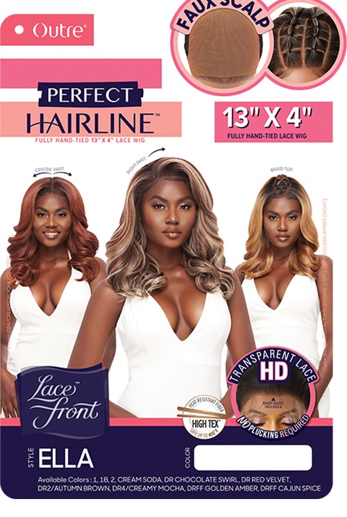 Outre Perfect Hairline FAUX SCALP HD Transparent 13"x 4" Lace Front Wig Ella - Elevate Styles