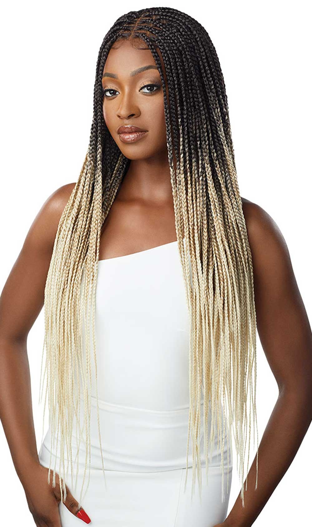 Outre 13x4 HD Pre-Braided Lace Front Wig Knotless Square Part Braids - Elevate Styles