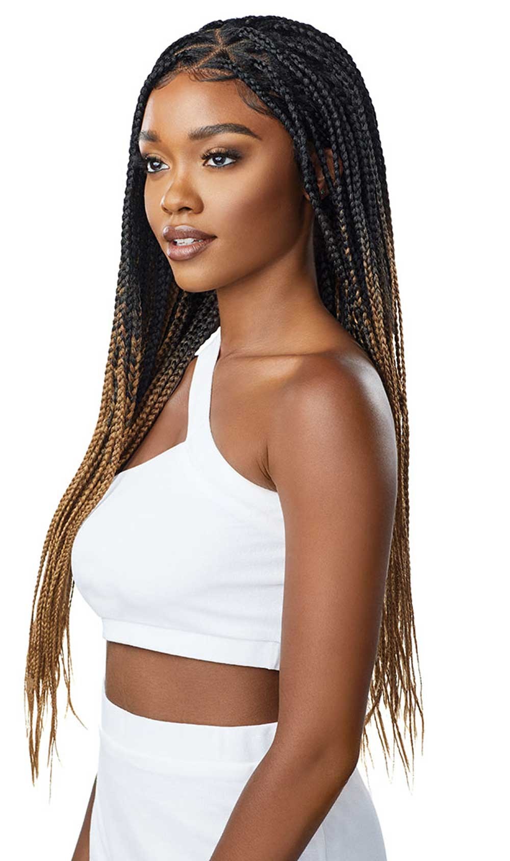 Outre 13x4 HD Pre-Braided Lace Front Wig Knotless Triangle Part Braids - Elevate Styles