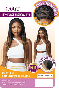 Thumbnail for Outre 13x4 HD Pre-Braided Lace Front Wig Knotless Triangle Part Braids - Elevate Styles