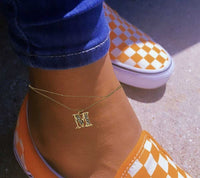 Thumbnail for Lima Limon Double Gold Chain Initial Anklet - Elevate Styles