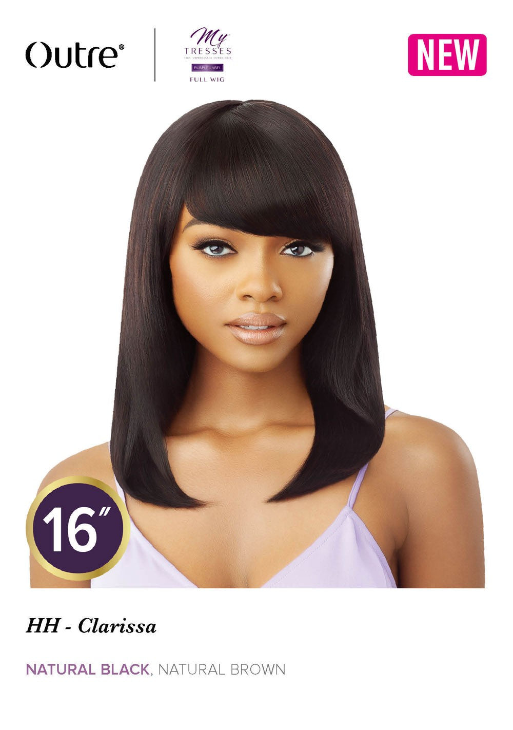 Outre My Tresses Purple Label 100% Unprocessed Human Hair Full Cap Wig Clarissa - Elevate Styles