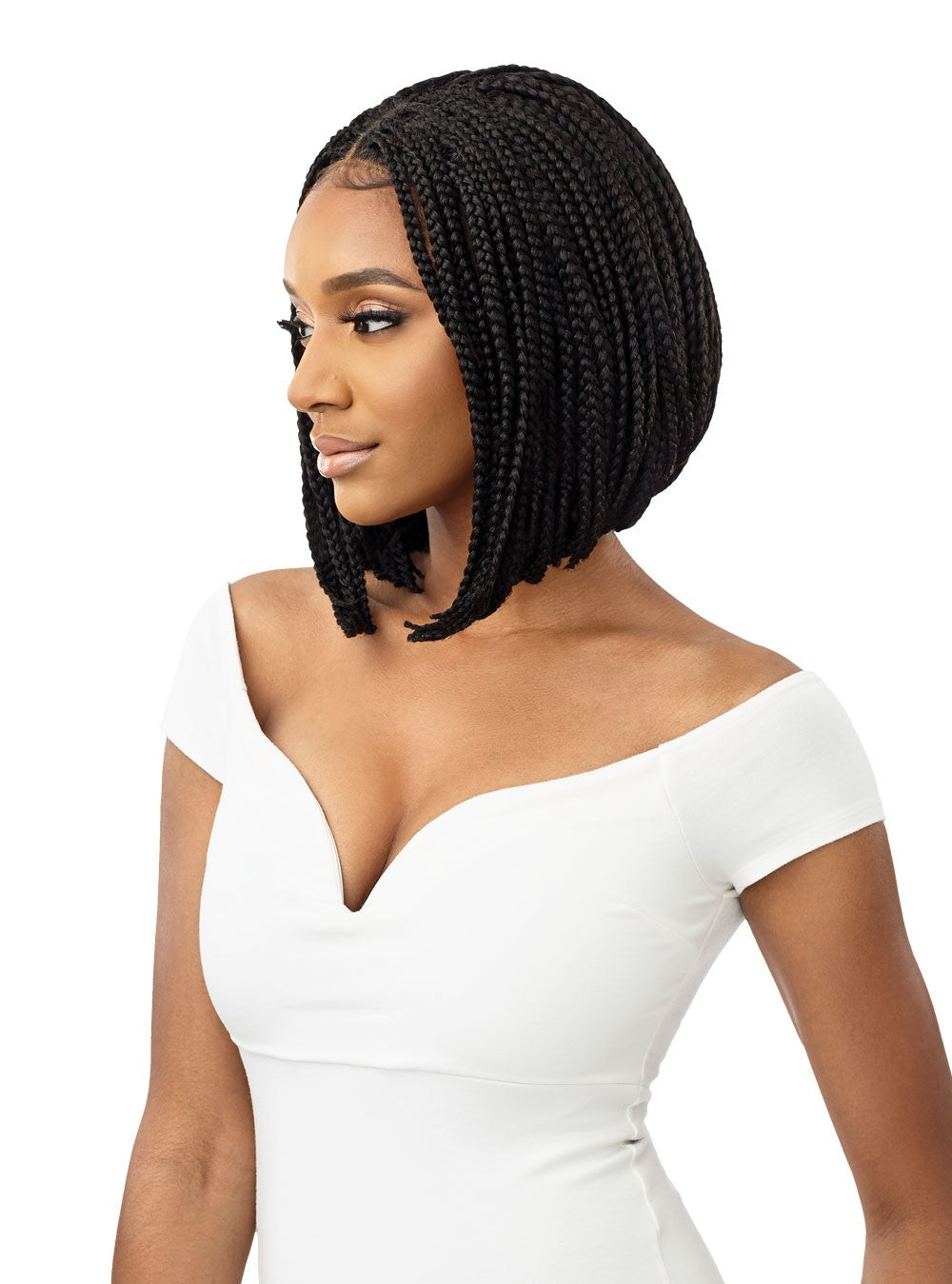 Outre 4x4 Pre-Braided Lace Front Wig - Box Braid Bob 12" - Elevate Styles