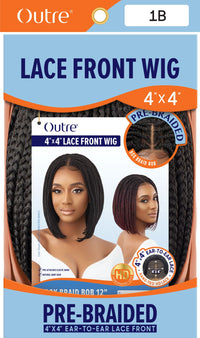 Thumbnail for Outre 4x4 Pre-Braided Lace Front Wig - Box Braid Bob 12
